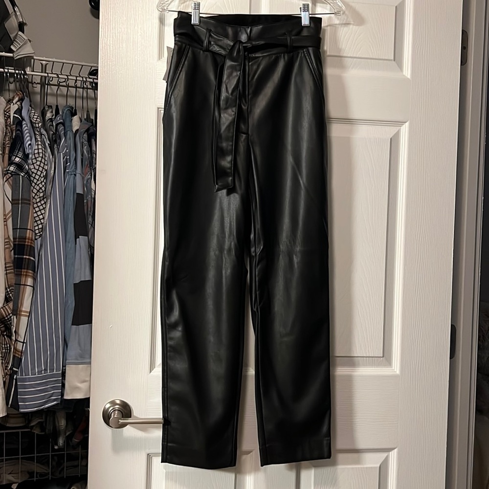 NWT Babaton Belted Faux Leather Pants